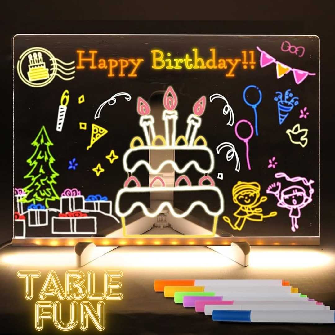 EXCELENTE TABLA PARA DIBUJAR CON LUCES LED | TABLE FUN™