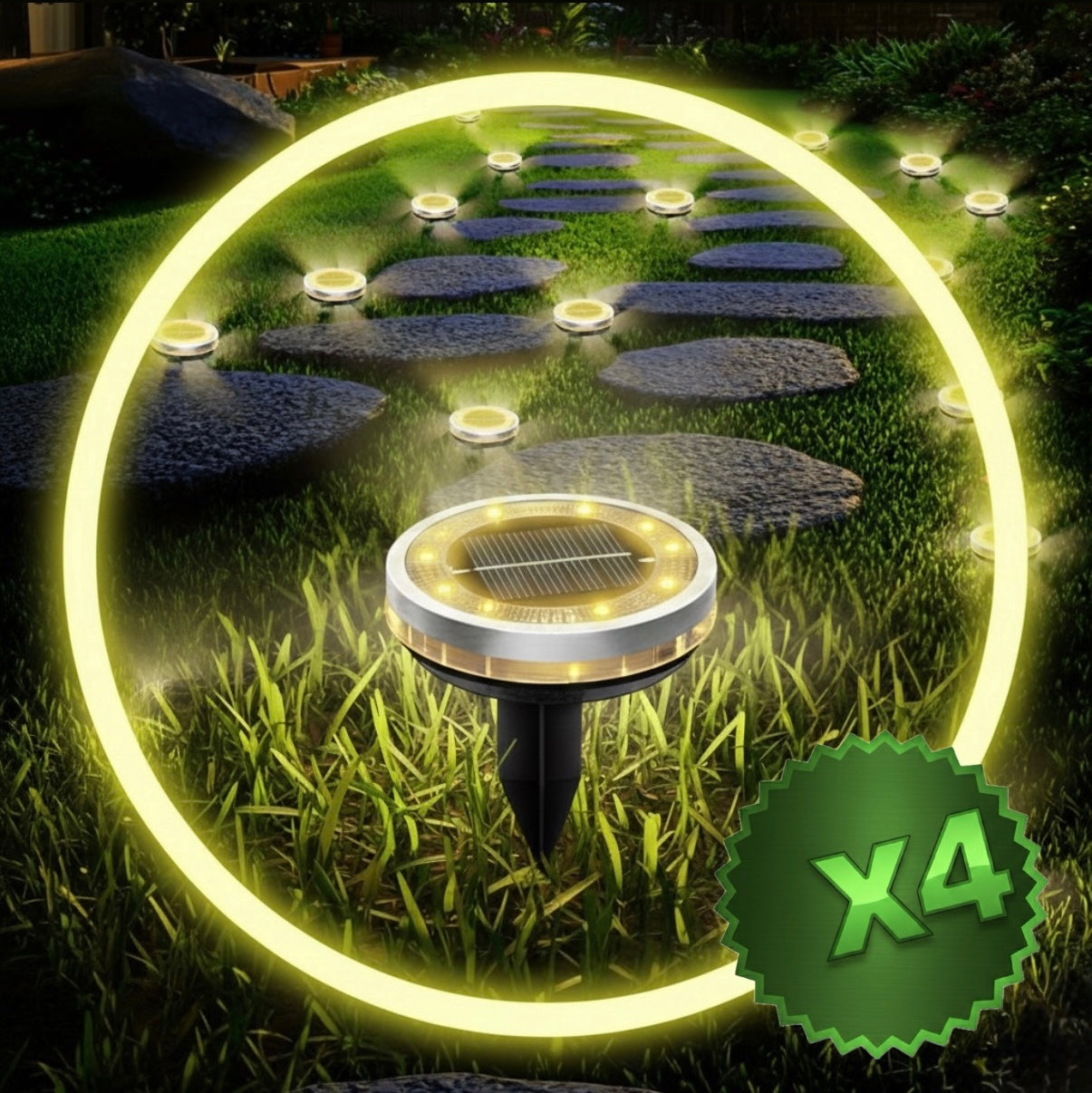 PACK DE 4 LUCES DE PISO SOLARES | TERRALUX™