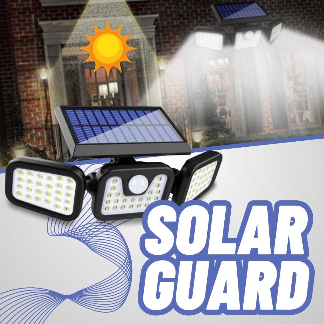 POTENTE LÁMPARA SOLAR CON 3 CABEZALES Y SENSOR DE MOVIMIENTO | SOLAR GUARD™