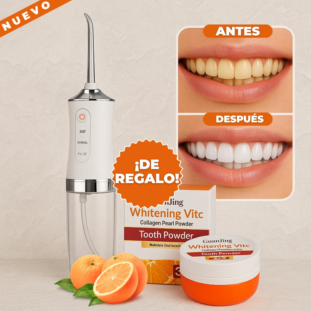 IRRIGADOR DENTAL CON BLANQUEADOR DE REGALO | DENTAL MAX™