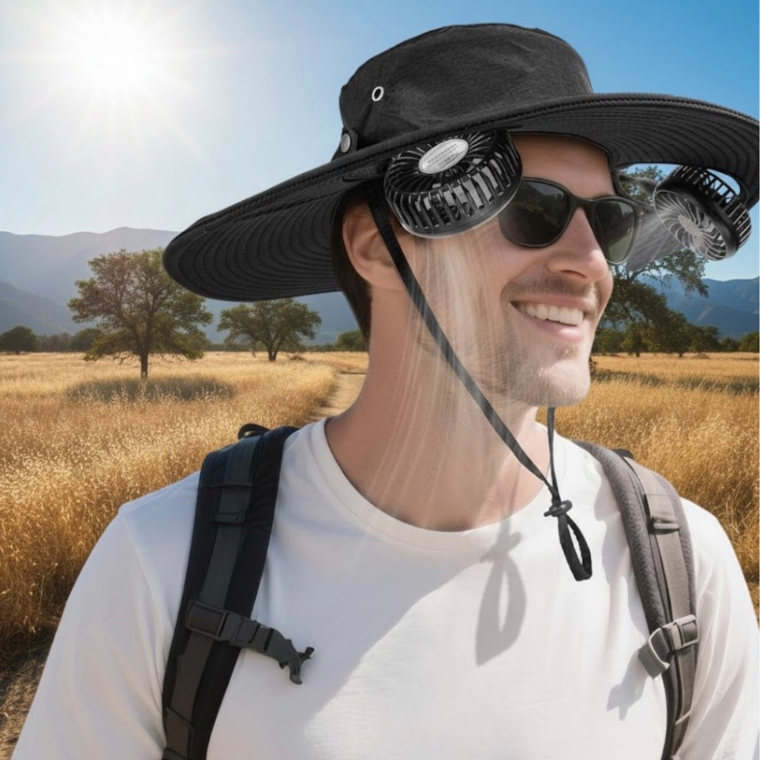 SOMBRERO VERANIEGO CON VENTILADOR | BRIZA™