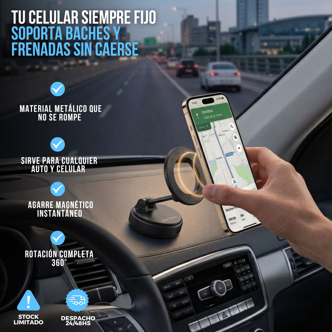 SOPORTE MAGNÉTICO PARA CELULAR CON ROTACIÓN 360° | HOLDIX™