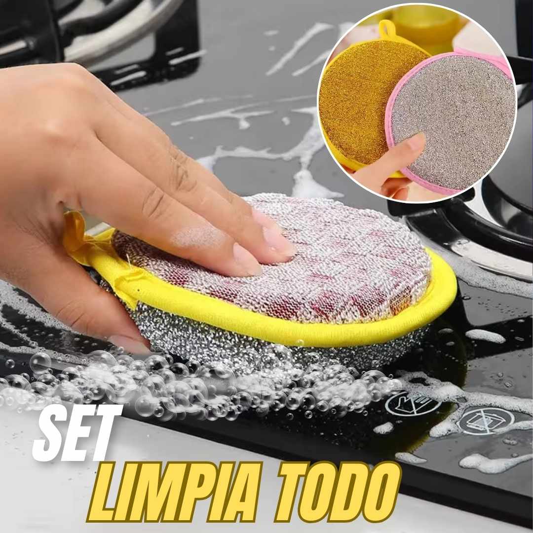SUPER SET DE LIMPIEZA 3 ESPONJAS DE ALAMBRE + 10 PAÑOS DE ALAMBRE | LIMPIA TODO™