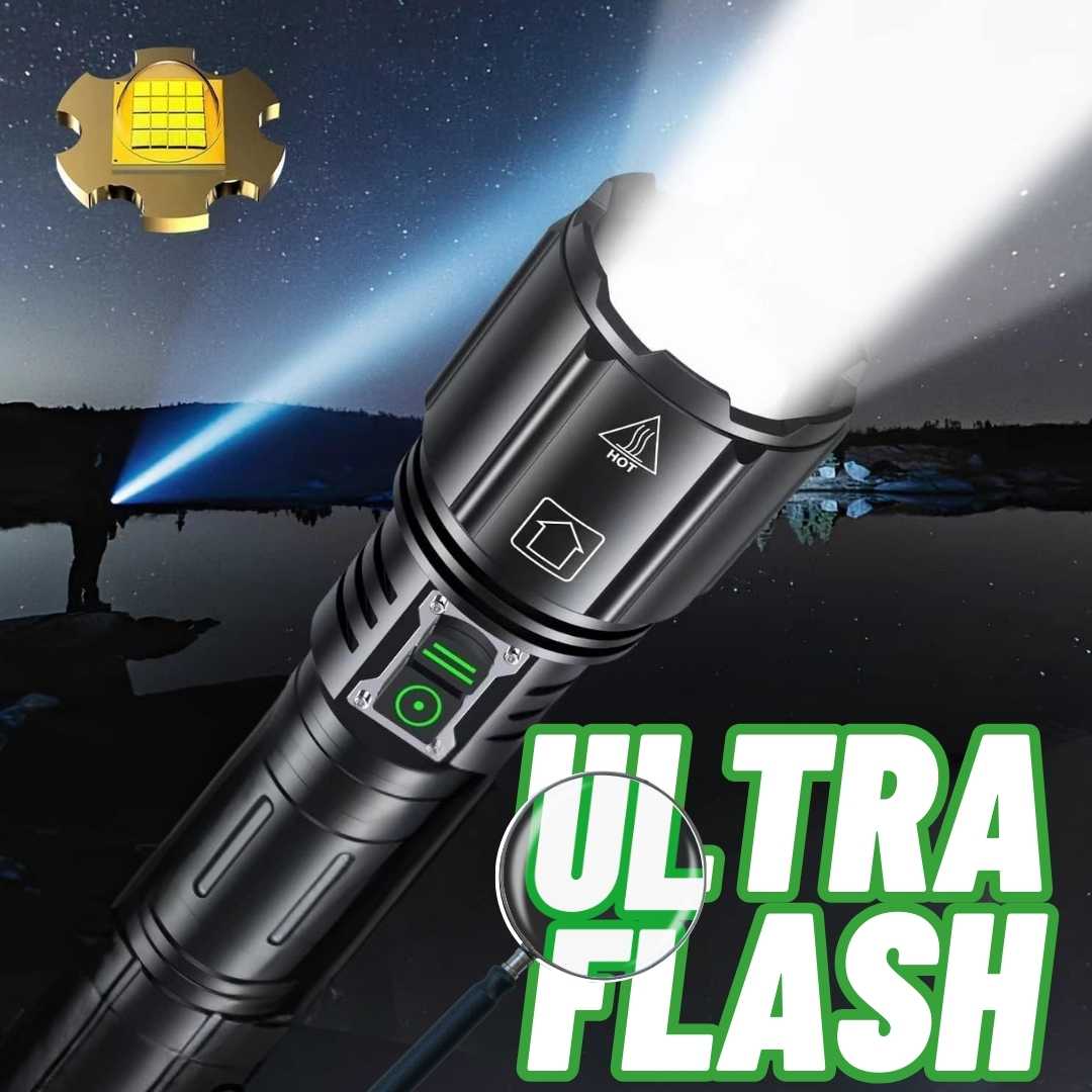 POTENTE LINTERNA CON LUZ LED DE ALTO ALCANCE | ULTRA FLASH™