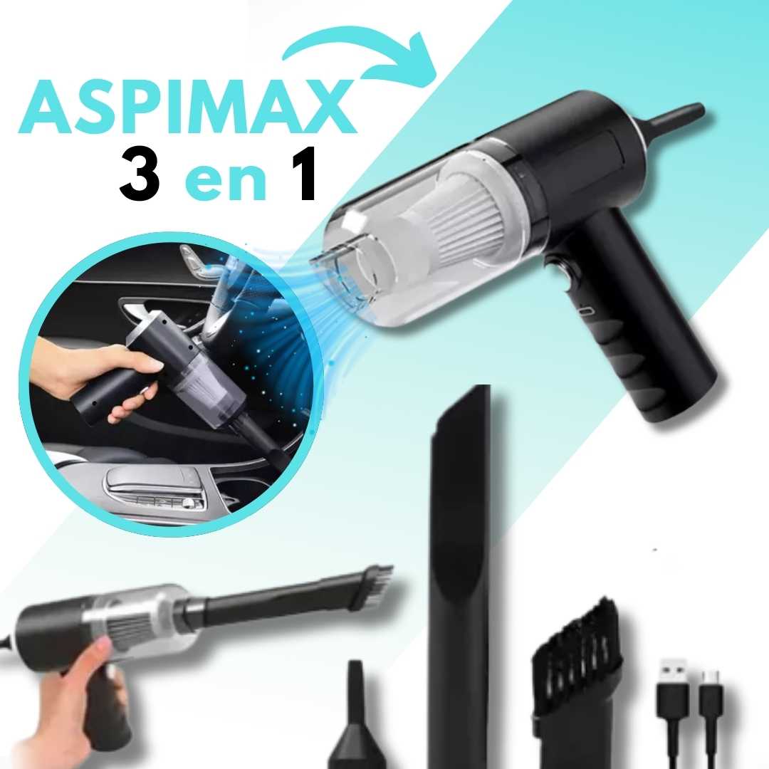 EXCELENTE MINI ASPIRADORA LIBRE DE CABLES IDEAL PARA EL AUTO | ASPI MAX™