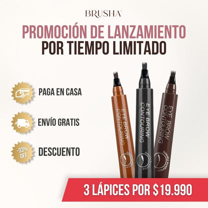 3x1 LÁPIZ PARA CEJAS EFECTO MICROBLANDING BRUSHA™