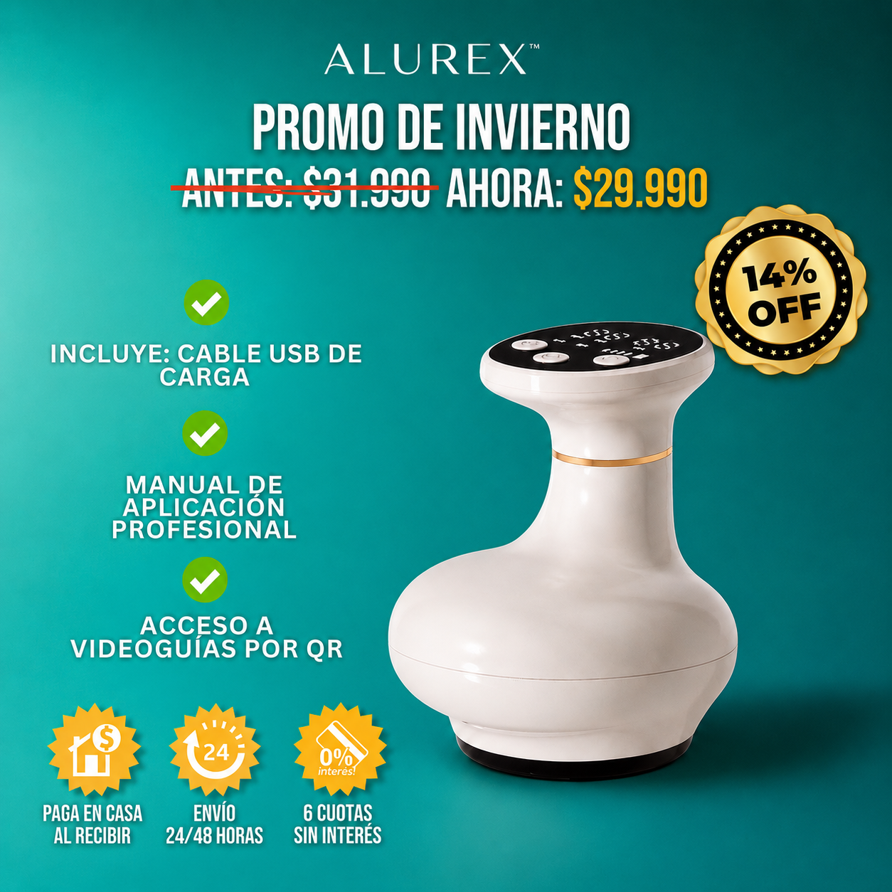 MASAJEADOR ANTICELULITIS | ALUREX™