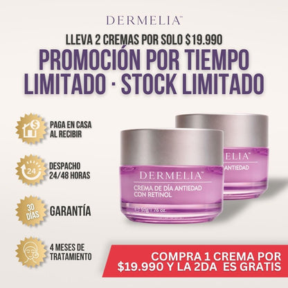 2x1 CREMA ANTIARRUGAS CON RETINOL | DERMELIA™