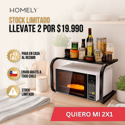 2x1 RACK PARA MICROONDAS DE UN NIVEL | HOMELY™