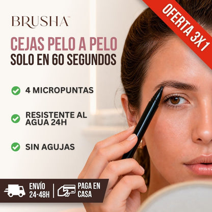 3x1 LÁPIZ PARA CEJAS EFECTO MICROBLANDING BRUSHA™