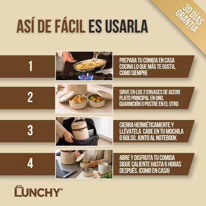 LONCHERA TÉRMICA + 2 ENVASES | LUNCHY™