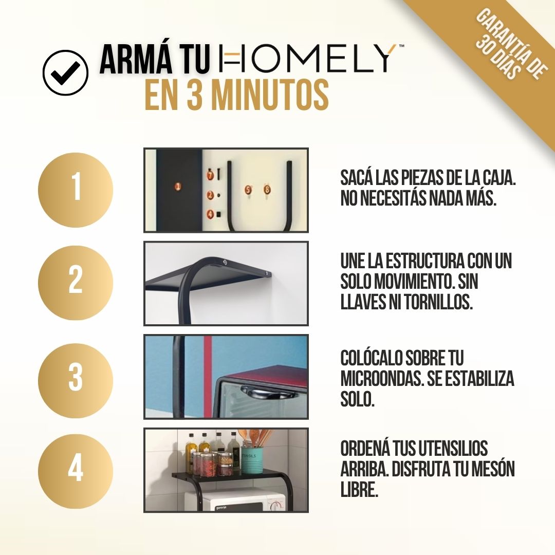 2x1 RACK PARA MICROONDAS DE UN NIVEL | HOMELY™