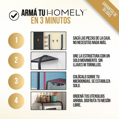 2x1 RACK PARA MICROONDAS DE UN NIVEL | HOMELY™