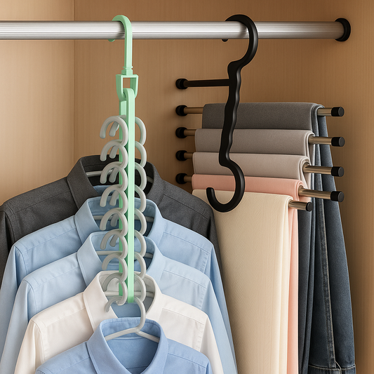 3 COLGADORES POLERAS + 3 COLGADORES PANTALONES | COLGUIX™