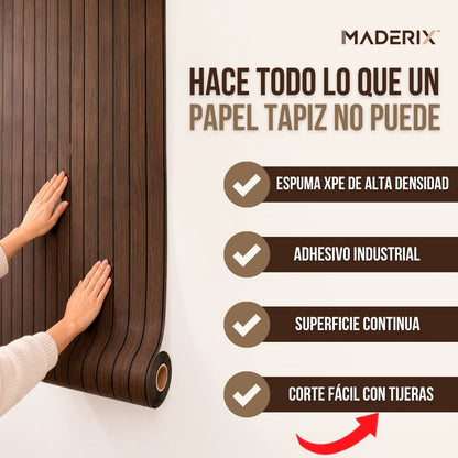 3 METROS PAPEL DECORATIVO MADERA 3D | MADERIX™
