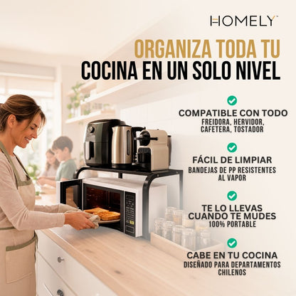 2x1 RACK PARA MICROONDAS DE UN NIVEL | HOMELY™