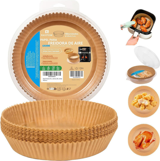 PACK DE 100 BANDEJAS DE PAPEL PARA AIRFRYER |  CESTAK™