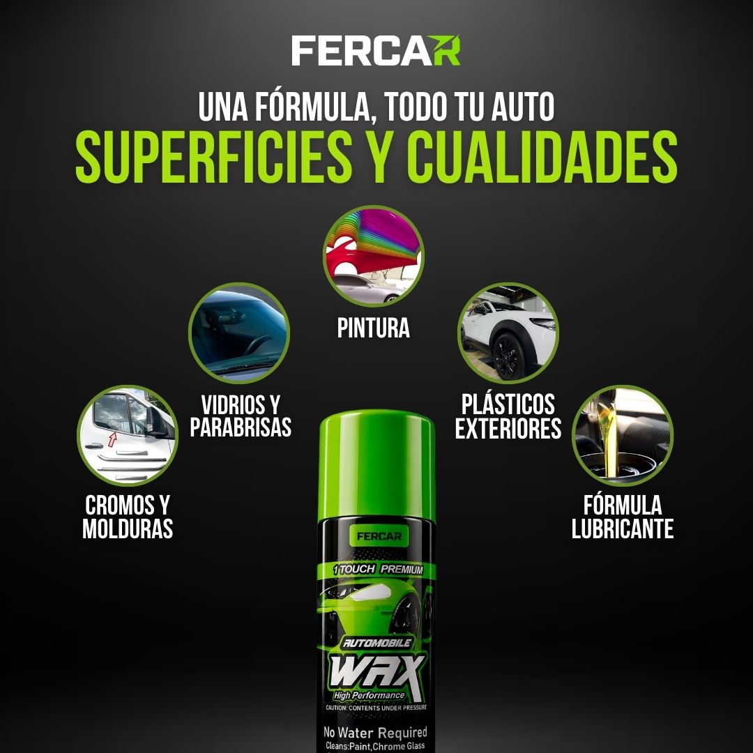 CERA EN SPRAY PARA AUTOS + ESPONJA EXPANDIBLE | FERCAR™