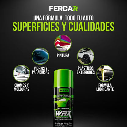 CERA EN SPRAY PARA AUTOS + ESPONJA EXPANDIBLE | FERCAR™