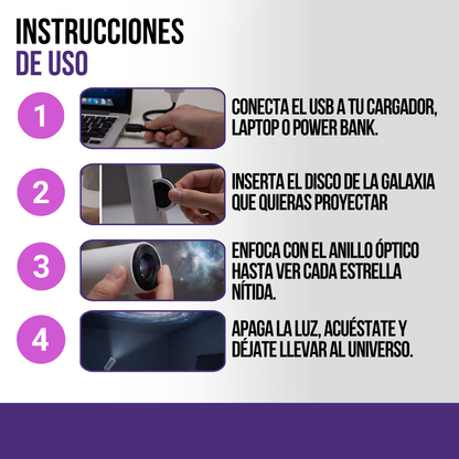 LÁMPARA PROYECTOR DE LUNA CON DISCOS INTERCAMBIABLES 🎁 | ASTRA ™