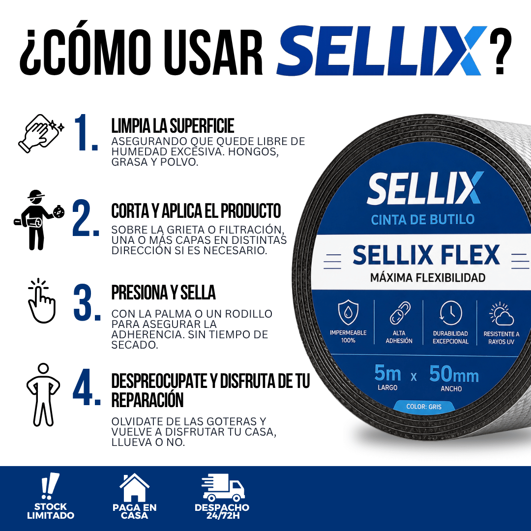 3X1 CINTA DE BUTILO PARA SELLAR GOTERAS | SELLIX™
