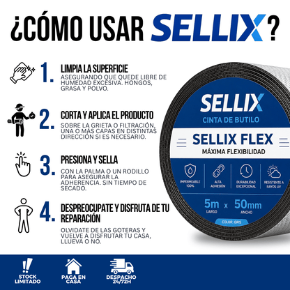3X1 CINTA DE BUTILO PARA SELLAR GOTERAS | SELLIX™