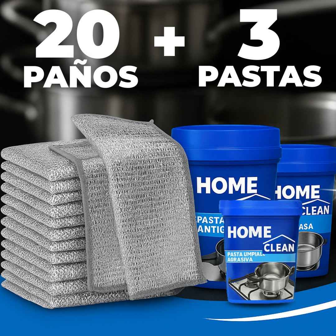 20 PAÑOS DE LIMPIEZA + 3 PASTAS QUITAGRASA  | BRILLAN™