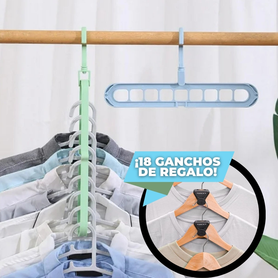5 PERCHAS ORGANIZADORAS + 18 MINI GANCHOS COLGADORES | CLOTHY™