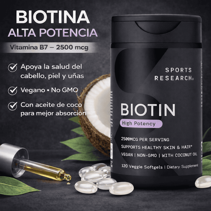 SUPLEMENTO BIOTINA CABELLO ENERGÍA Y PIEL MÁS SALUDABLE | VITAGLOW ™