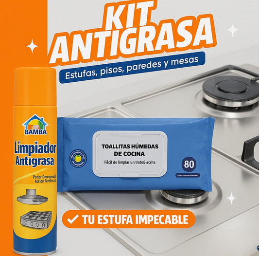 2 PACK DE 80 TOALLAS + 1 SPRAY POTENTE QUITAGRASA | KIT RELUX™