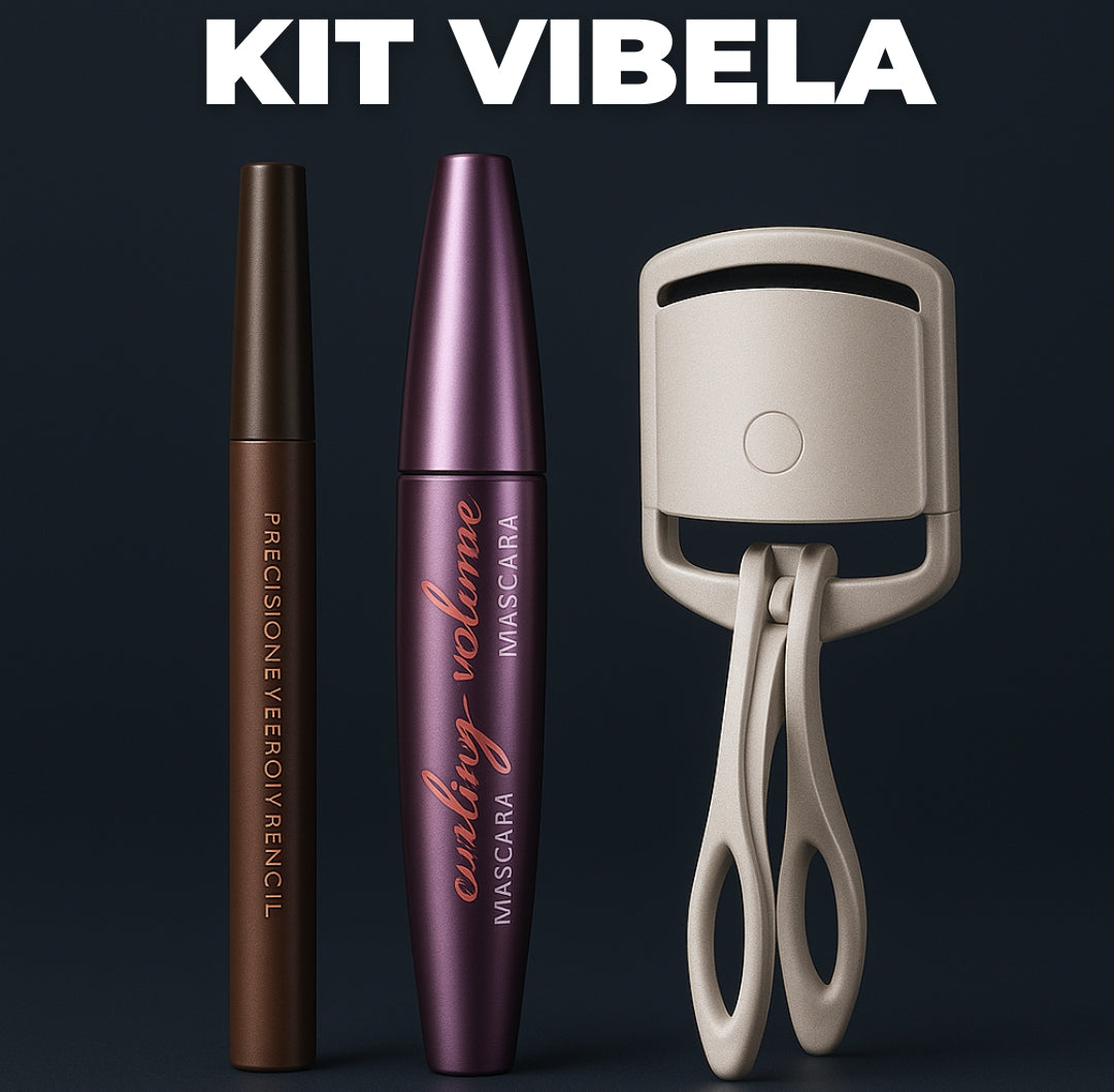LÁPIZ DE CEJA + MÁSCARA DE PESTAÑAS + ARQUEADOR    |  KIT VIBELA™