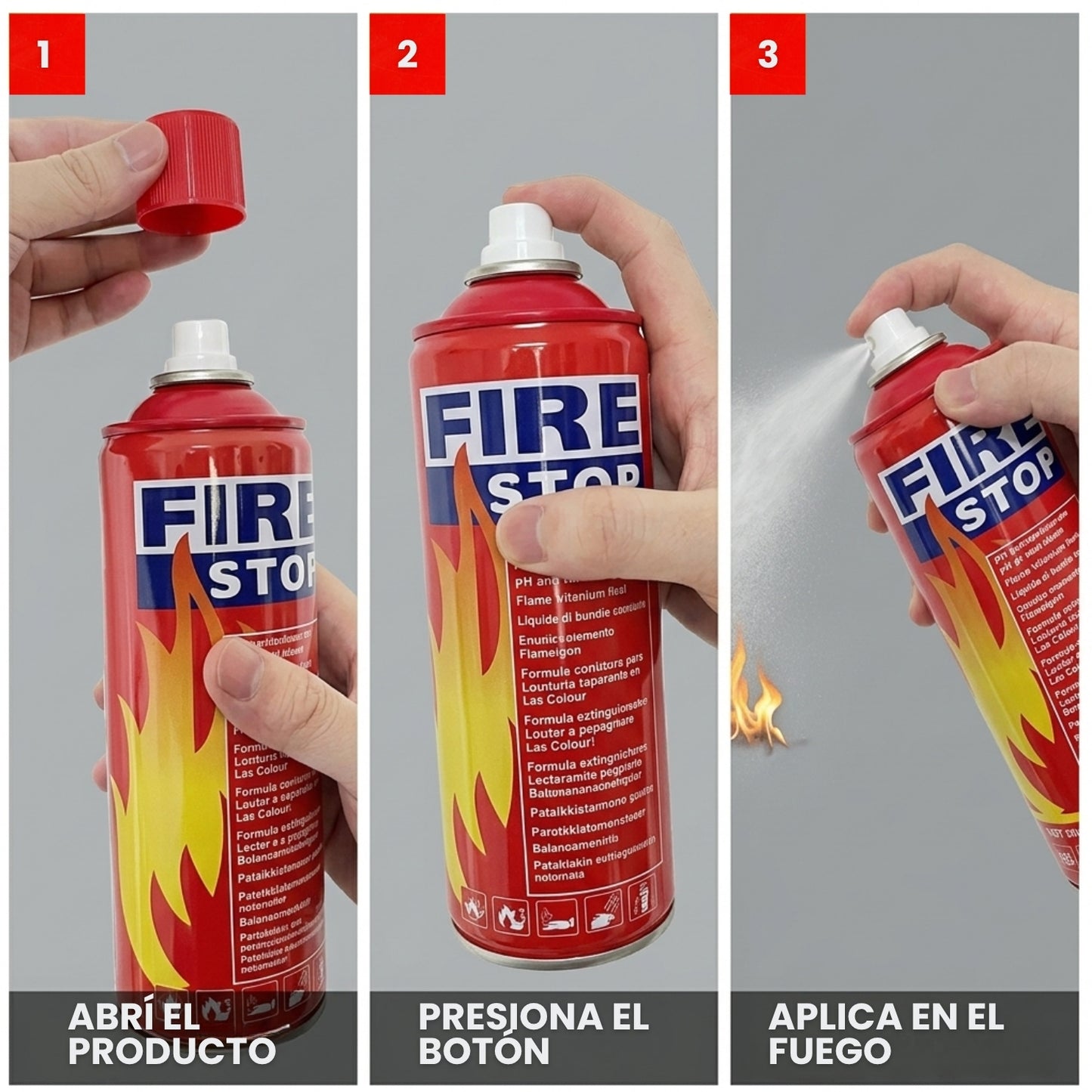 3x1 MINI EXTINTOR AEROSOL PARA INCENDIOS PORTATIL | AUXILIA™