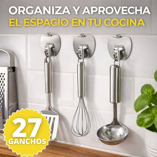 27 GANCHOS DE COCINA ADHESIVOS 3X1 | HOLDY™