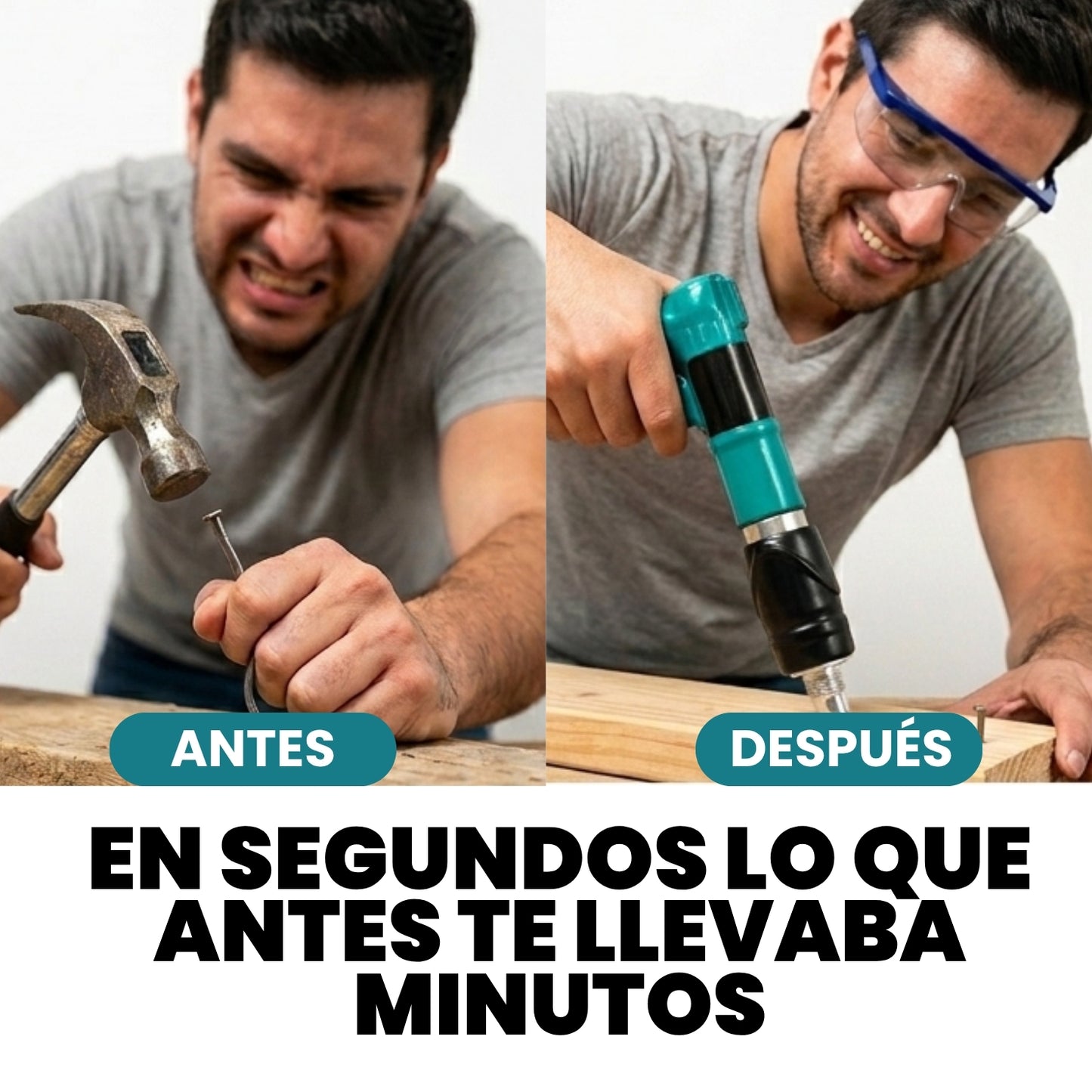 PISTOLA DE CLAVOS + CLAVOS + LENTES DE SEGURIDAD 🎁 | FIJAMAX™