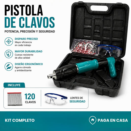 PISTOLA DE CLAVOS + CLAVOS + LENTES DE SEGURIDAD 🎁 | FIJAMAX™