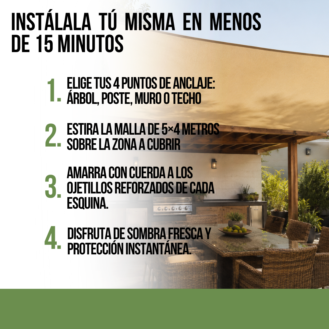 MALLA COLGANTE PARA EXTERIORES 5x4M TERRASOL™