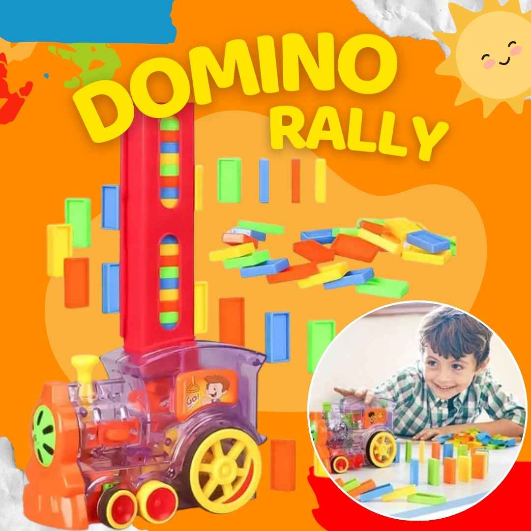 DIVERTIDO TREN DOMINO INTERACTIVO DE 80 PIEZAS | DOMINO  RALLY™