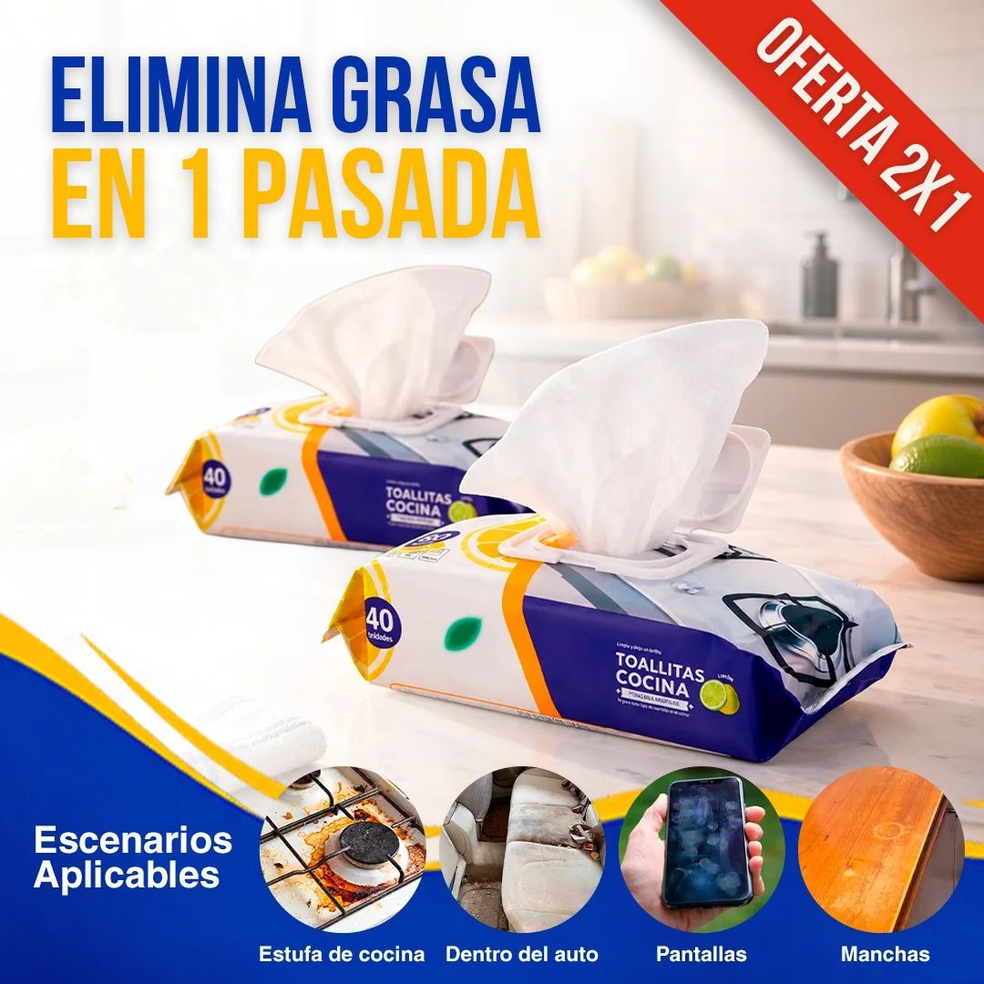 TOALLAS QUITA GRASA EFECTO INMEDIATO | CITRIC CLEAN™