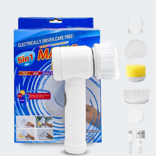 INCREÍBLE CEPILLO LIMPIADOR CON 5 FUNCIONES Y MÁXIMA ELIMINACIÓN DE MANCHAS | CLEAN FIVE™