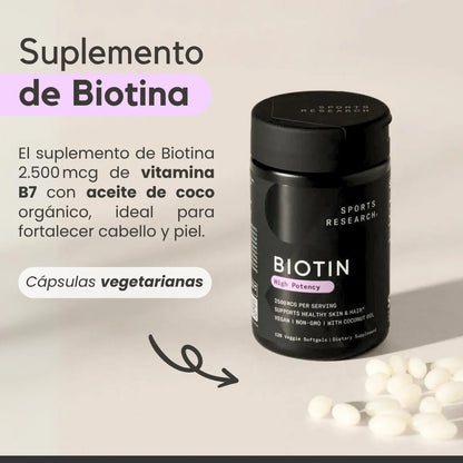 SUPLEMENTO BIOTINA CABELLO ENERGÍA Y PIEL MÁS SALUDABLE | VITAGLOW ™