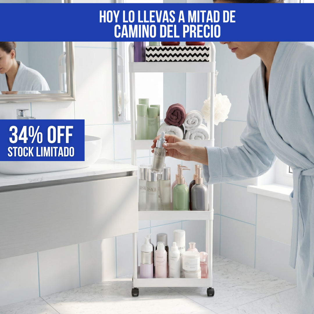 RACK ORGANIZADOR PARA BAÑO DE 4 NIVELES | ORDENIX™