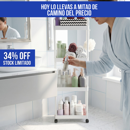 RACK ORGANIZADOR PARA BAÑO DE 4 NIVELES | ORDENIX™