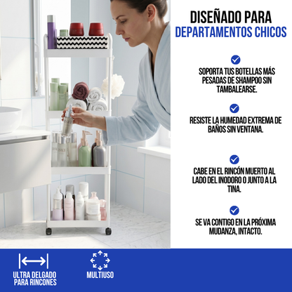 RACK ORGANIZADOR PARA BAÑO DE 4 NIVELES | ORDENIX™