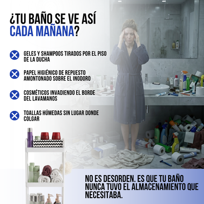 RACK ORGANIZADOR PARA BAÑO DE 4 NIVELES | ORDENIX™