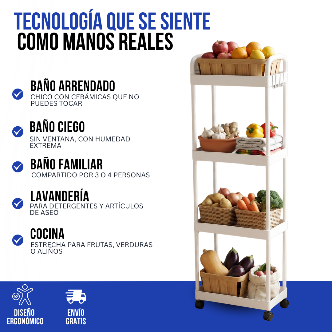 RACK ORGANIZADOR PARA BAÑO DE 4 NIVELES | ORDENIX™