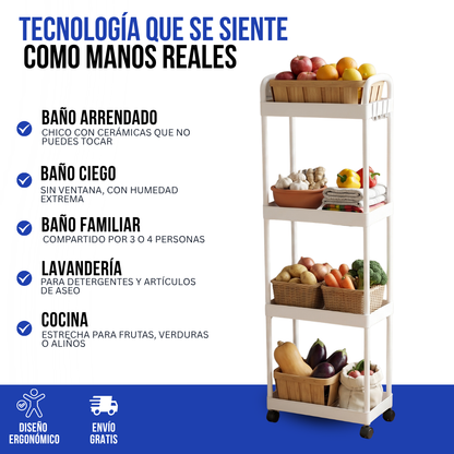 RACK ORGANIZADOR PARA BAÑO DE 4 NIVELES | ORDENIX™