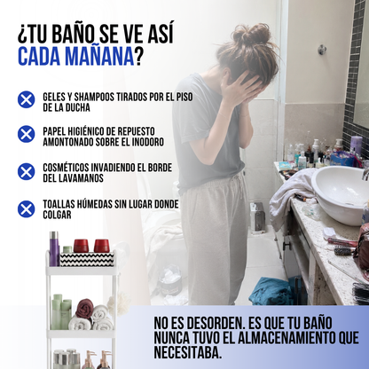 RACK ORGANIZADOR PARA BAÑO DE 4 NIVELES | ORDENIX™