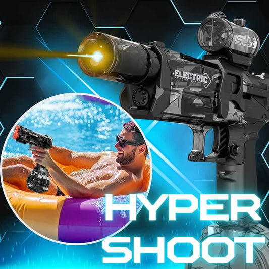 DIVERTIDA PISTOLA ACUÁTICA CON LUCES Y BATERIA RECARGABLE | HYPER SHOOT™