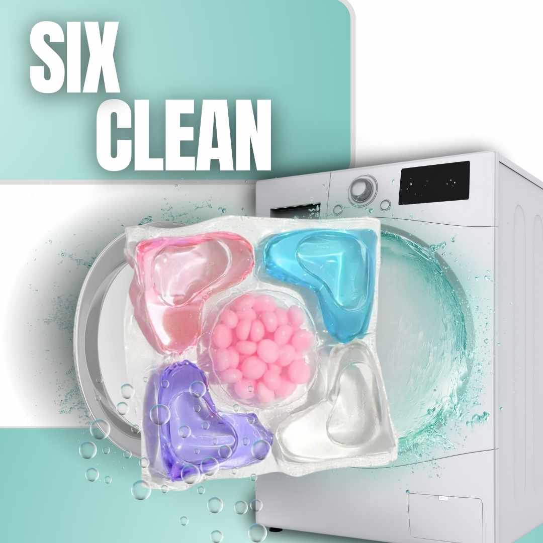 POTENTE CAPSULAS DE LAVANDERÍA ELIMINA MANCHAS 30 UNIDADES | SIX CLEAN™